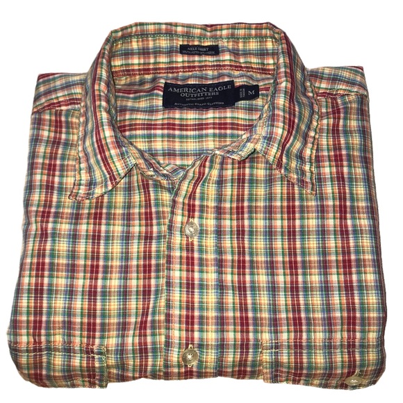 American Eagle Outfitters Other - American Eagle Multi-Colored Plaid Button Down Axle Shirt - Men’s Medium